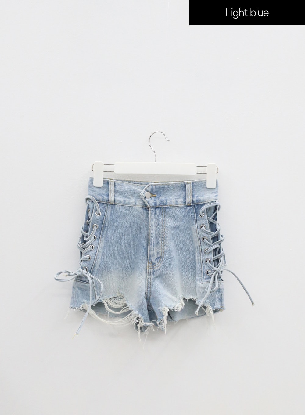 Honet - Low Waist Side Lace-Up Denim Shorts | YesStyle