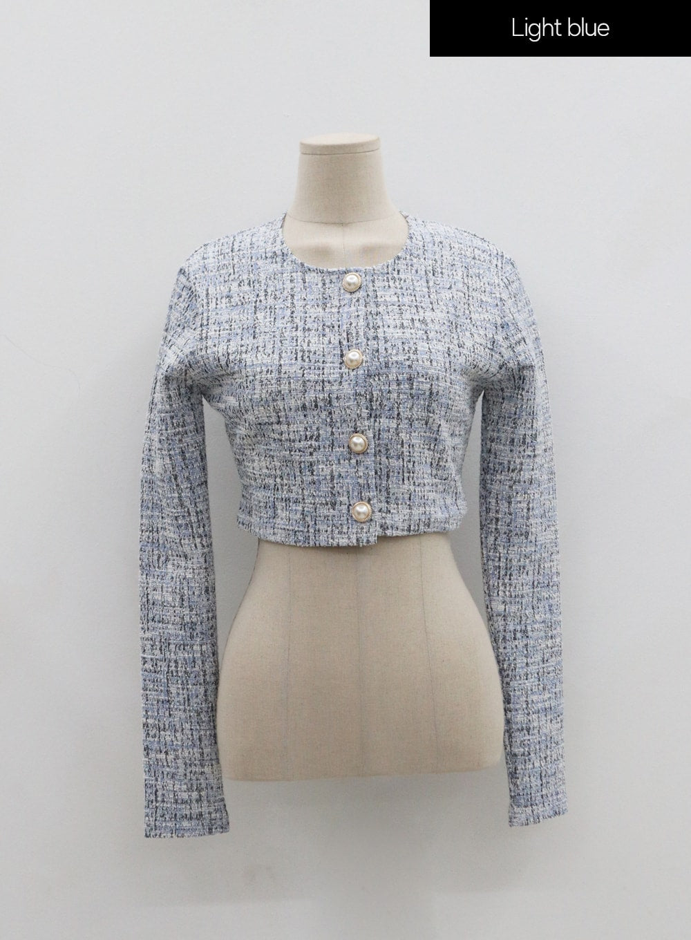 Tweed Pearl Button Jacket And Short Pants Set IO19