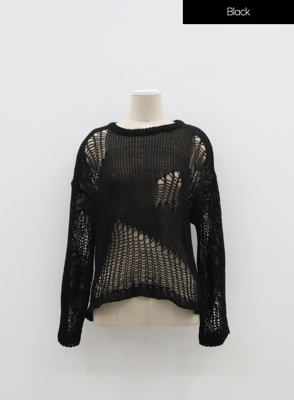 Black 2024 fishnet jumper