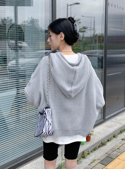 Hooded Zipper Knit Jacket CN17