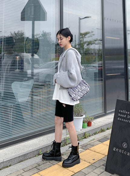 Hooded Zipper Knit Jacket CN17