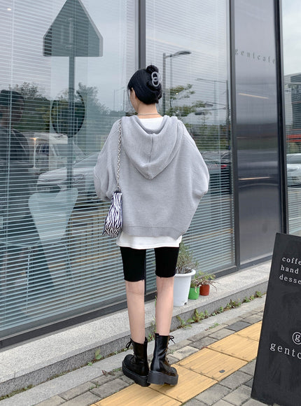 Hooded Zipper Knit Jacket CN17