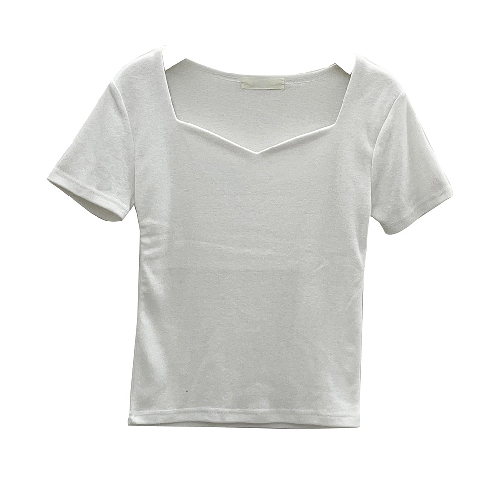Kurzarm-T-Shirt mit Herzausschnitt U1502