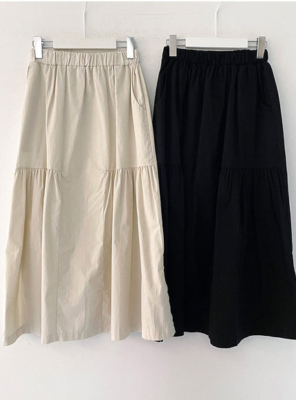 Shirring Long Band Skirt