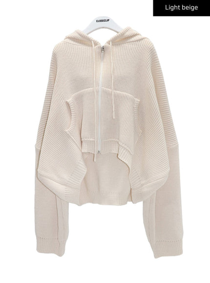 Hooded Zipper Knit Jacket CN17