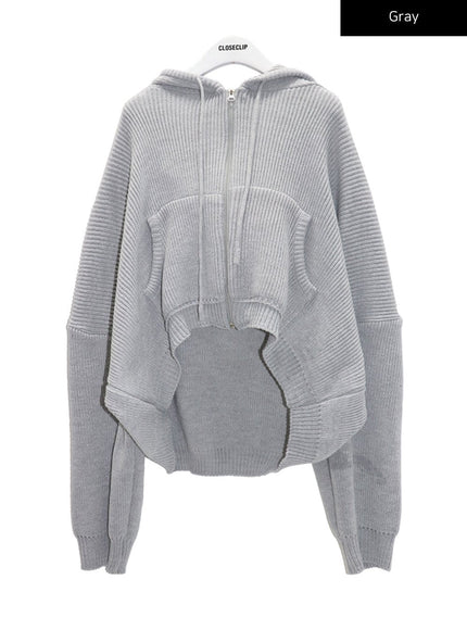 Hooded Zipper Knit Jacket CN17