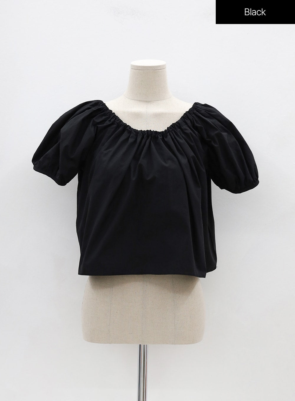 Shirred Banded Puff Sleeve Blouse OJ27 - Lewkin