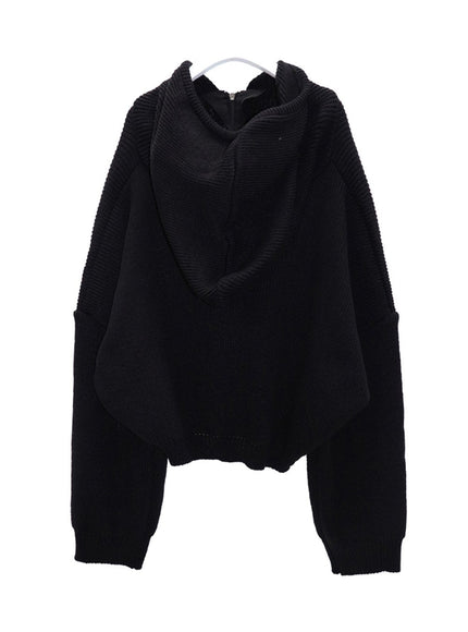Hooded Zipper Knit Jacket CN17